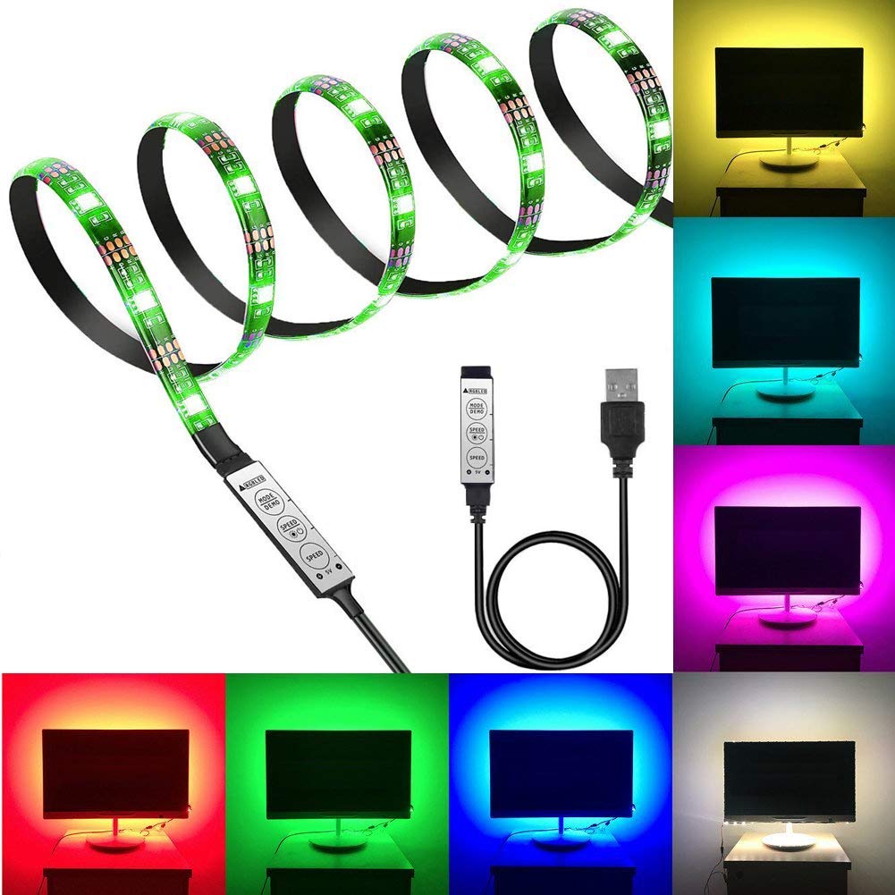 Welsprekend helpen formaat LED Flexible Strip Light Multi Color 5V USB Powered Mini controller (4 –  Xergy
