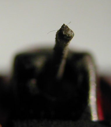 Dirty stylus close-up