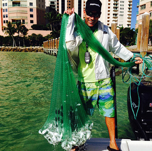 Bait Buster Cast Net in a Bucket