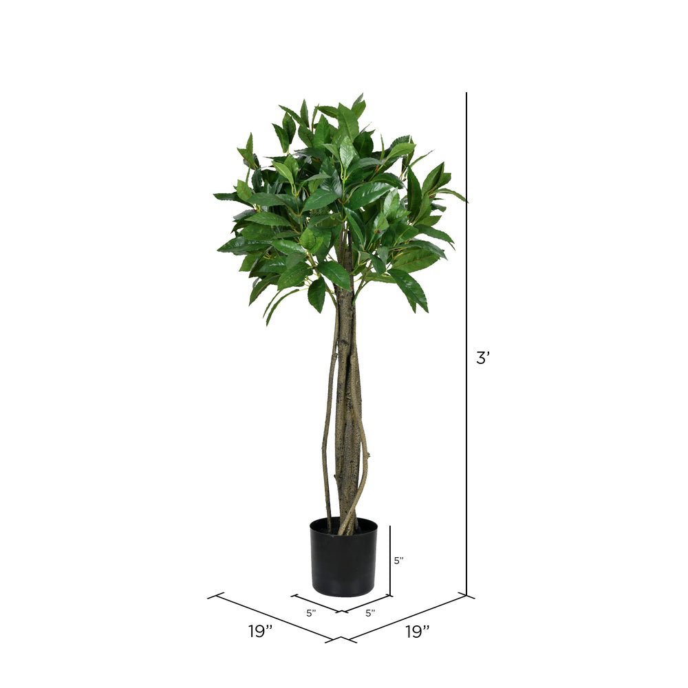 Vickerman TB190330 3' Artificial Potted Bay Leaf Tree – Uber Bazaar