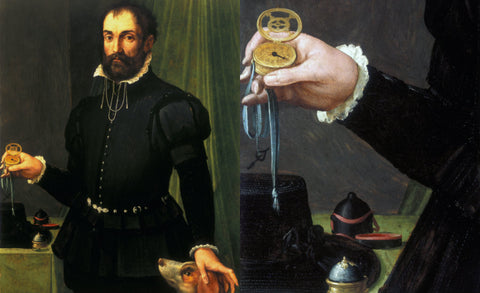 Man Holding A Watch by Maso di San Friano; Renaissance Period