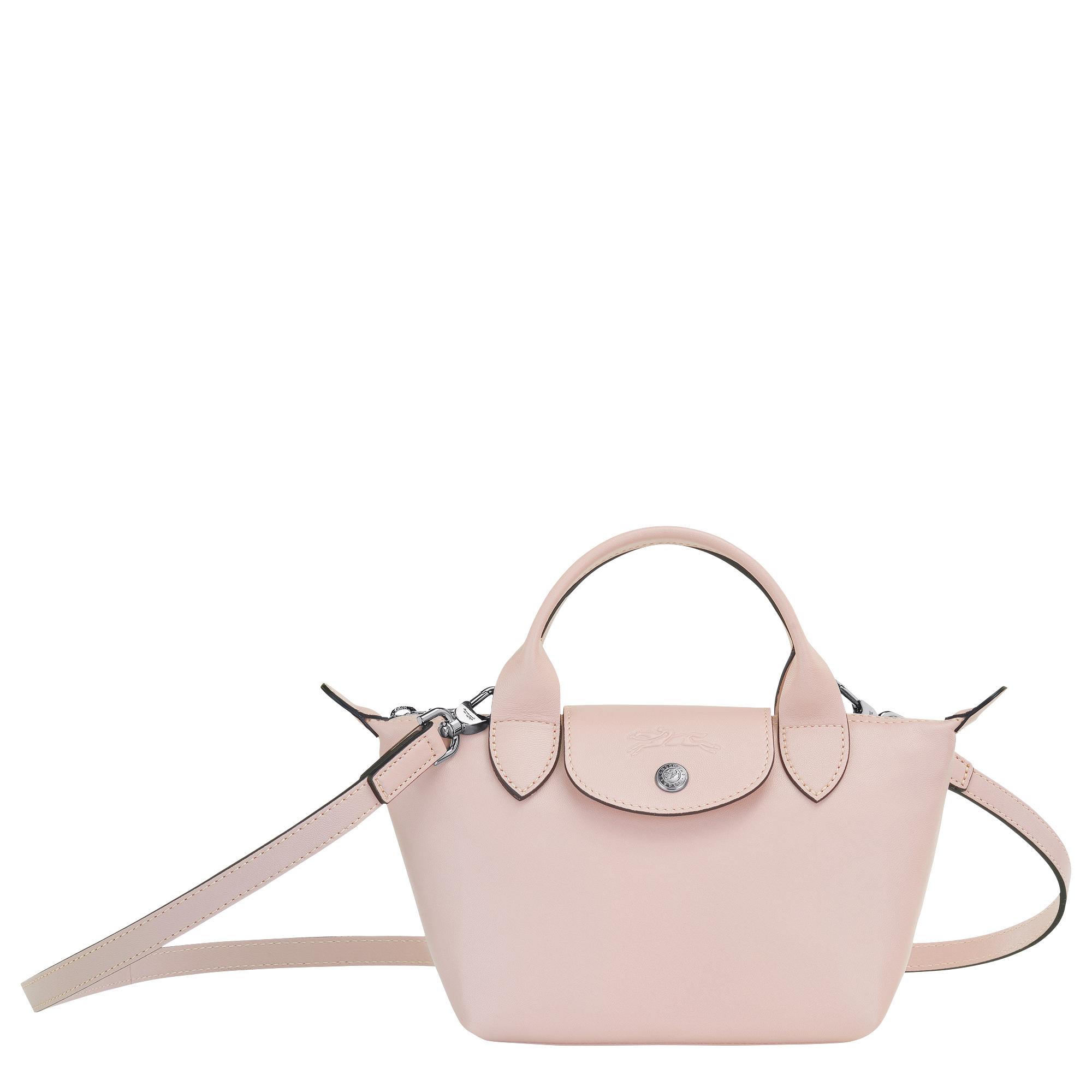 Longchamp Le Pliage Cuir Pink XS Top-Handle Bag at FORZIERI