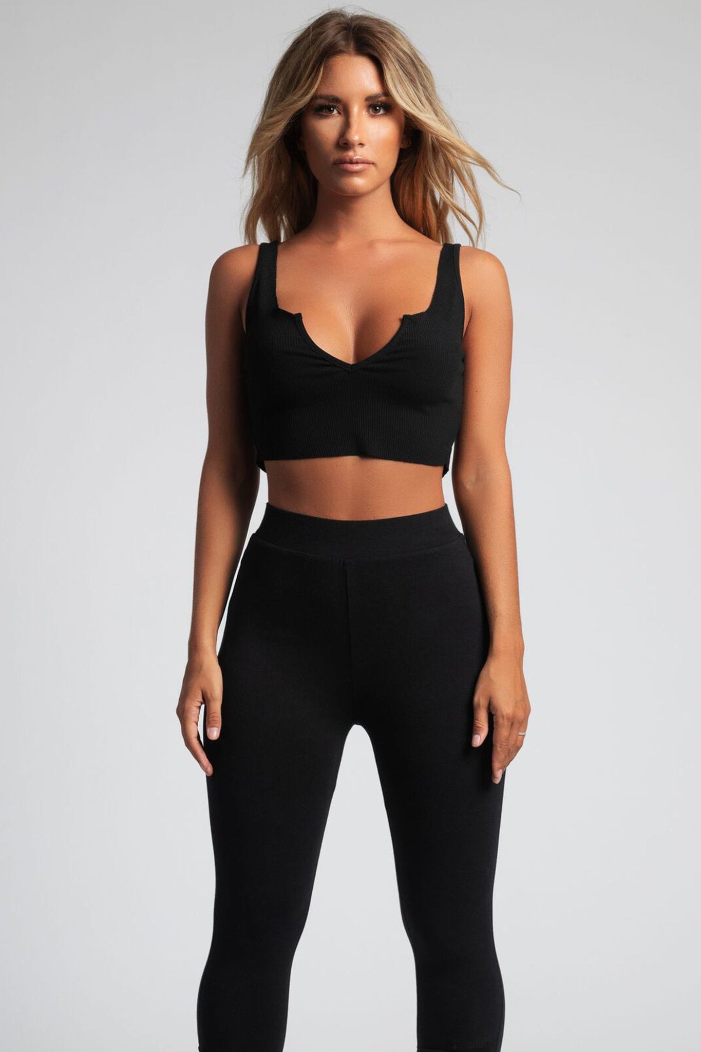 cropped ribbed bra top