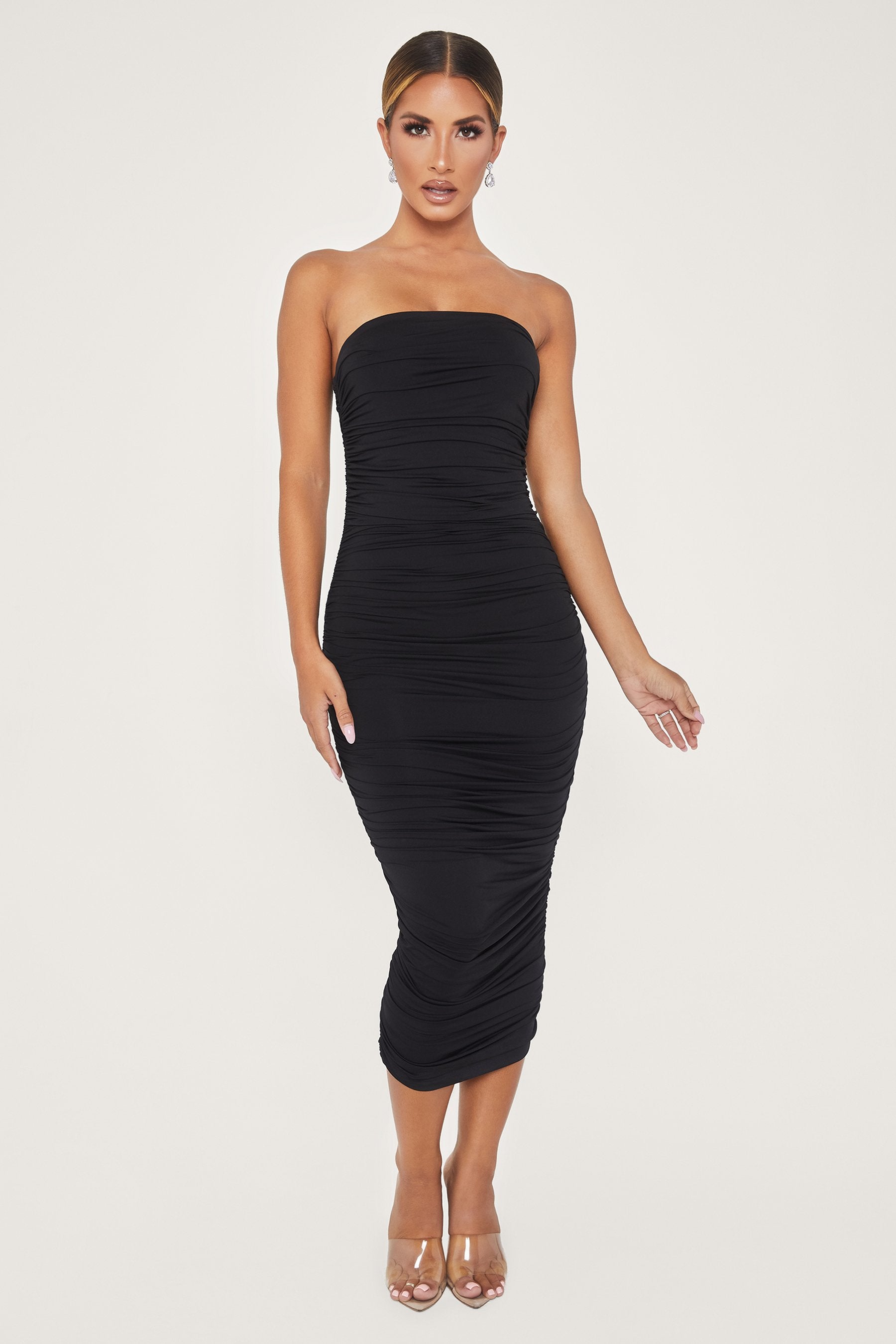 strapless midi dress uk