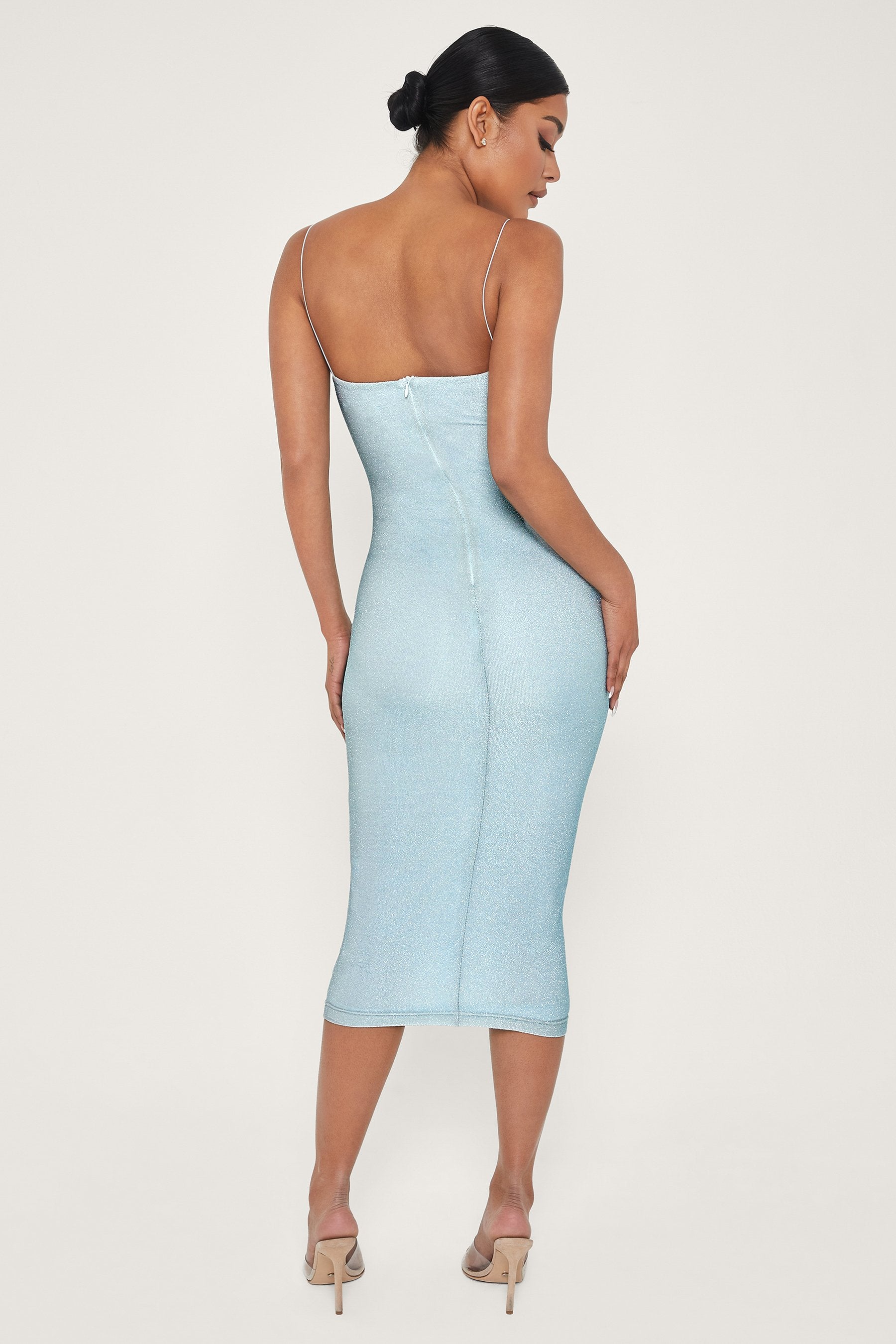 baby blue midi dress bodycon