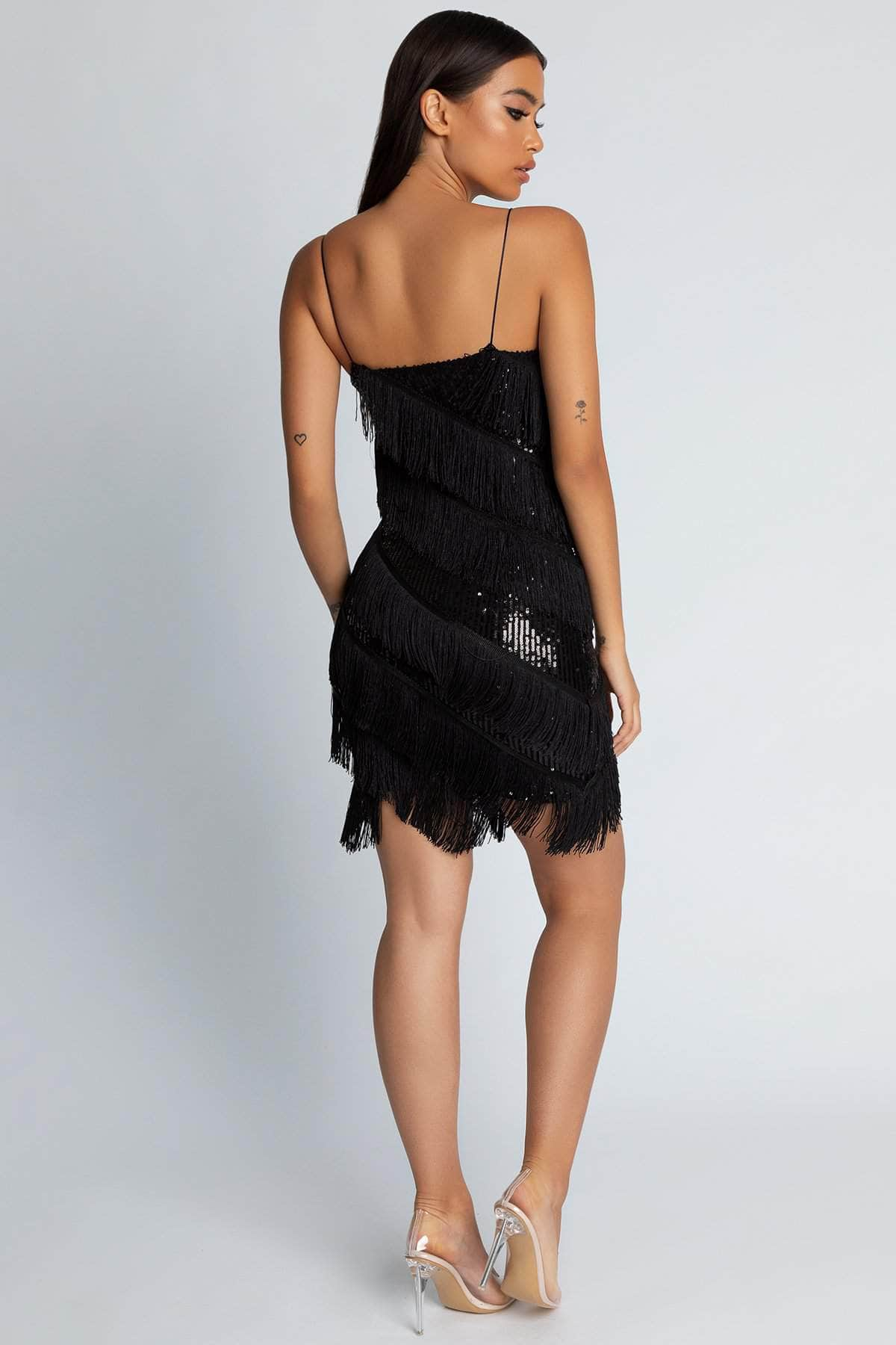 black sequin dress mini