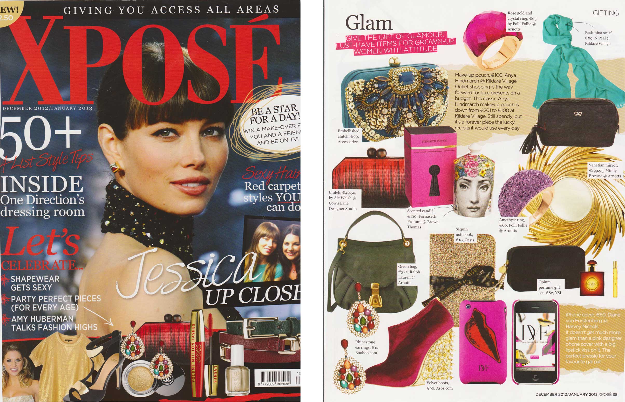 Xpose Magazine Cover and fashion article featuring Ale Walsh Designer Handbag