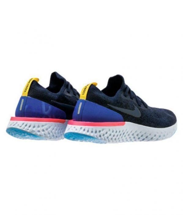 nike epic react flyknit blue running shoes