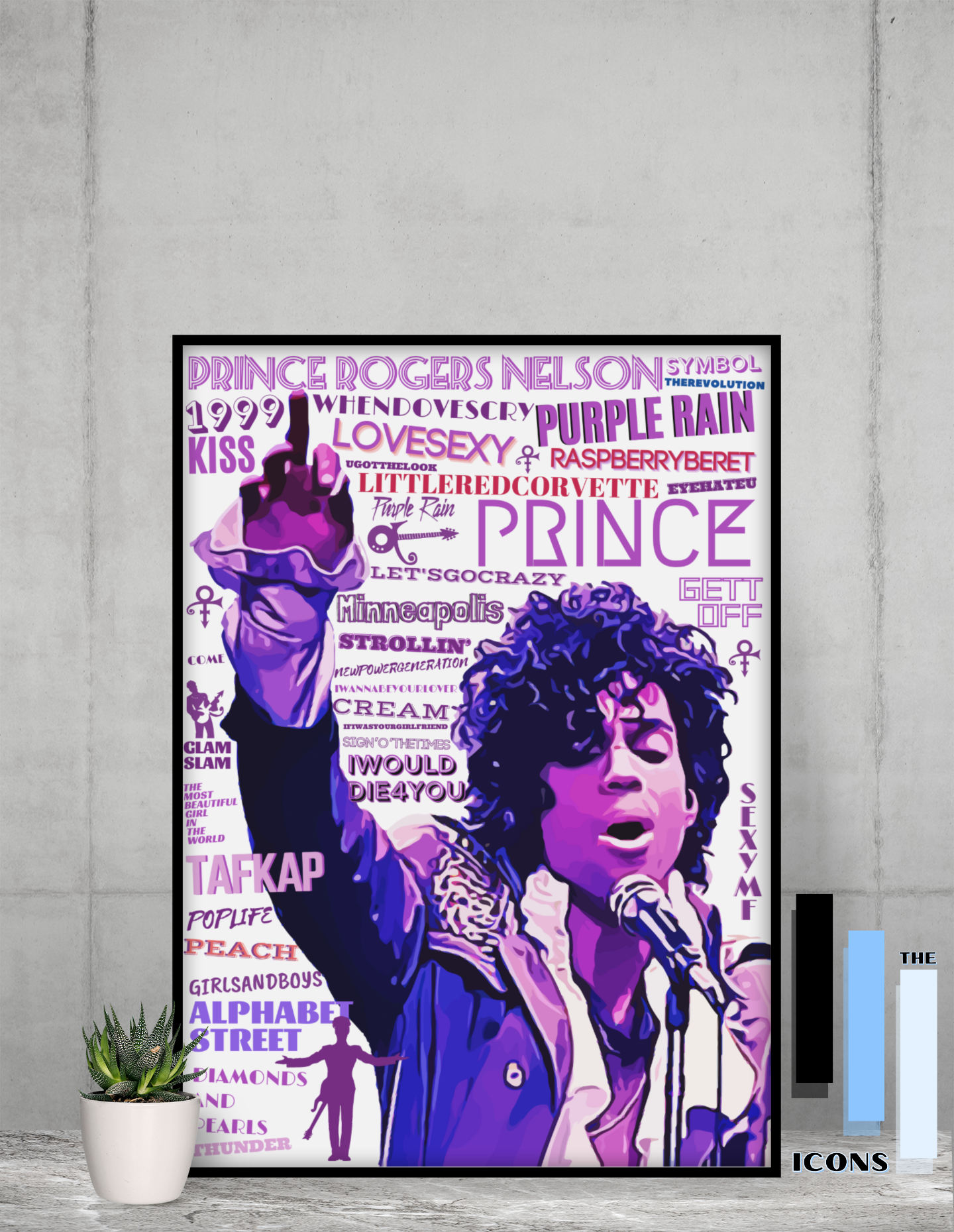 Prince Art (1) Typography Rain Collectable/Gift/Memorabilia – The Icons Collection