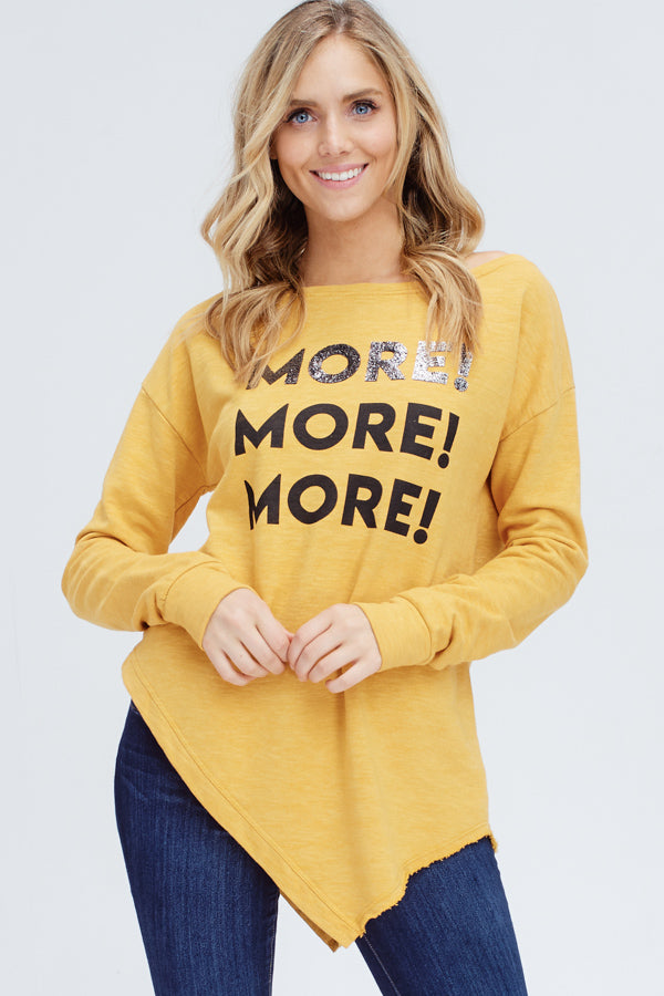 off the shoulder graphic sweatshirt