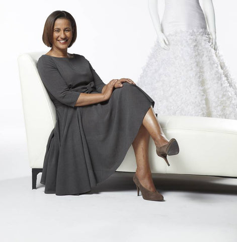 Amsale Aberra black fashion designer of wedding gowns