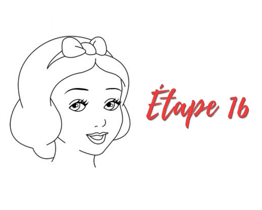 dessin blanche neige etape par etape