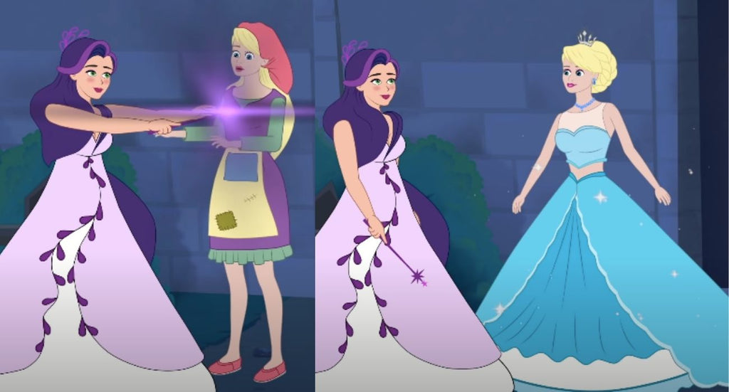 transformation de cendrillon en princesse