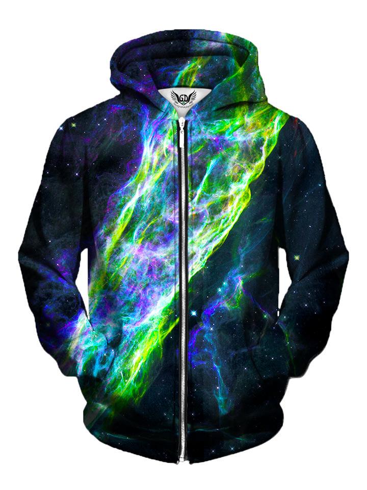 neon green zip up hoodie