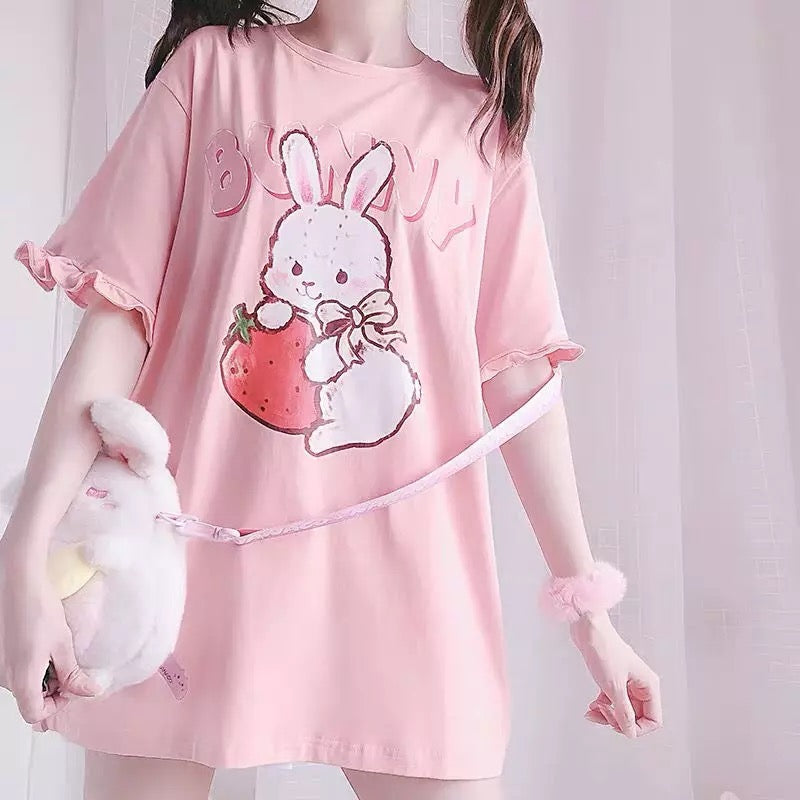 Bunny Print T-Shirt Dress