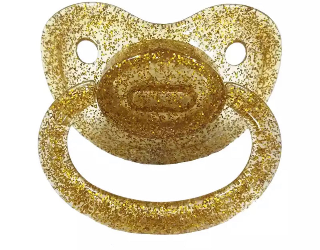 Adult sized pacifier Glitter Gold 