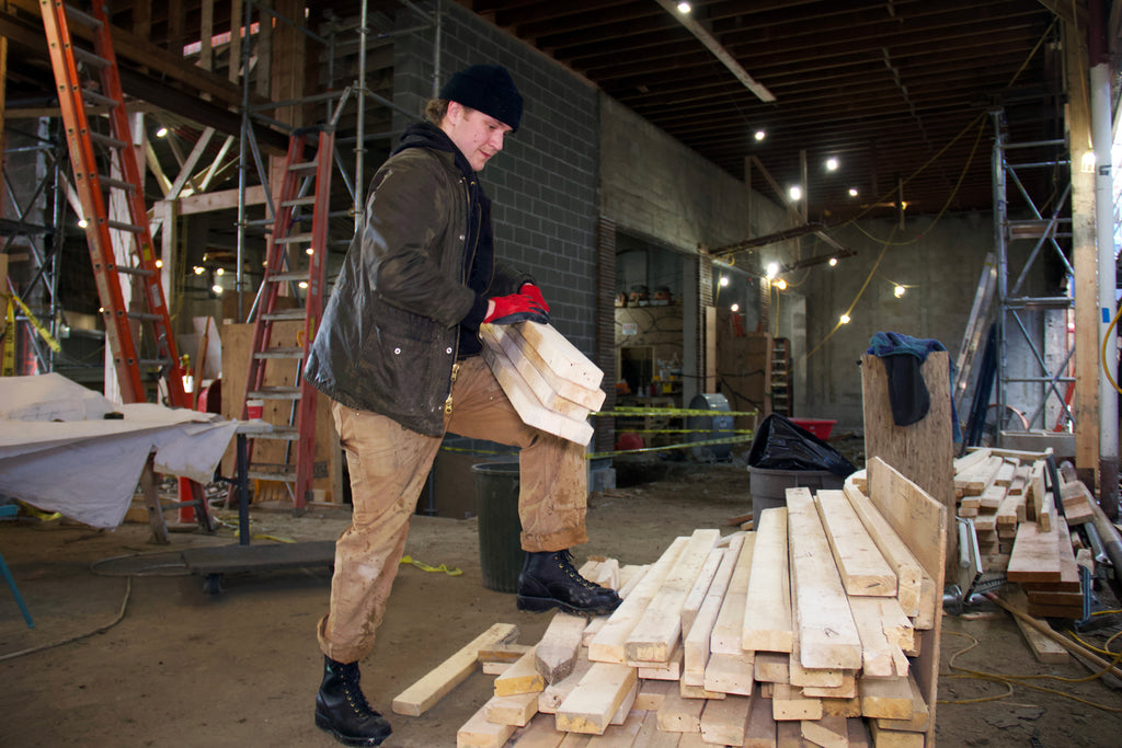 Dan at work in Rigger work boots