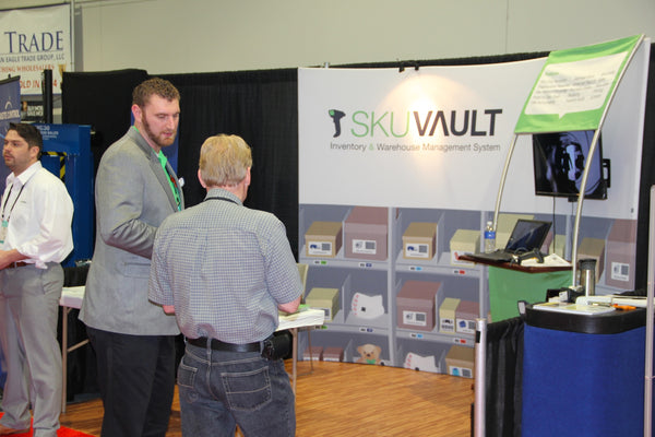 Visitor at SkuVault Trade Show Booth