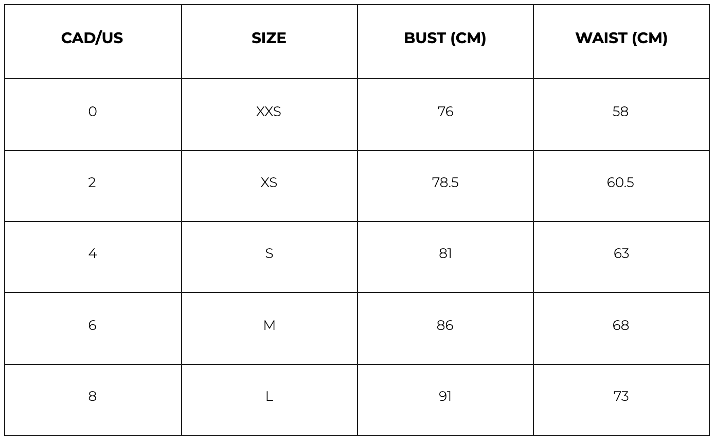 Size Guide for Freddy SNDYS Collection