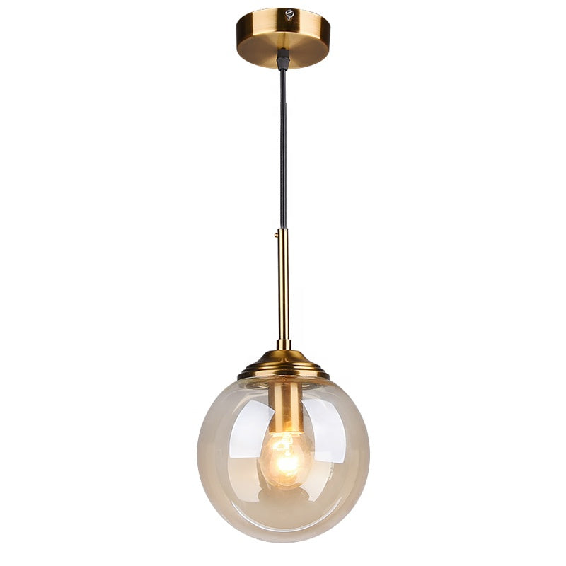 globe pendant light gold