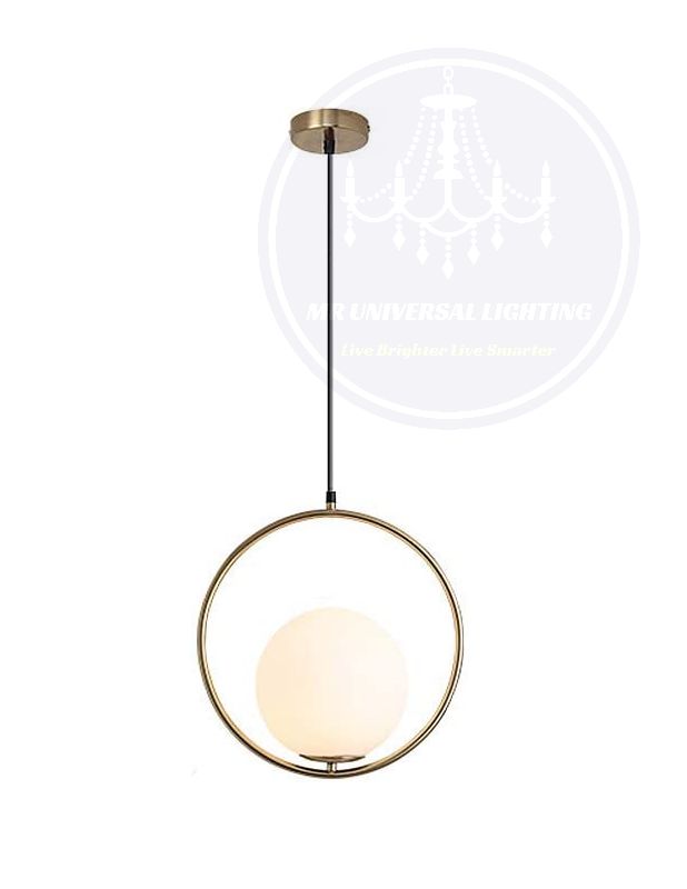 globe pendant light gold