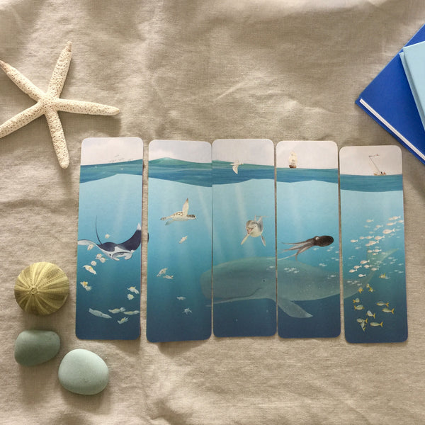 Illustrated Bookmarks | Deep Blue Sea