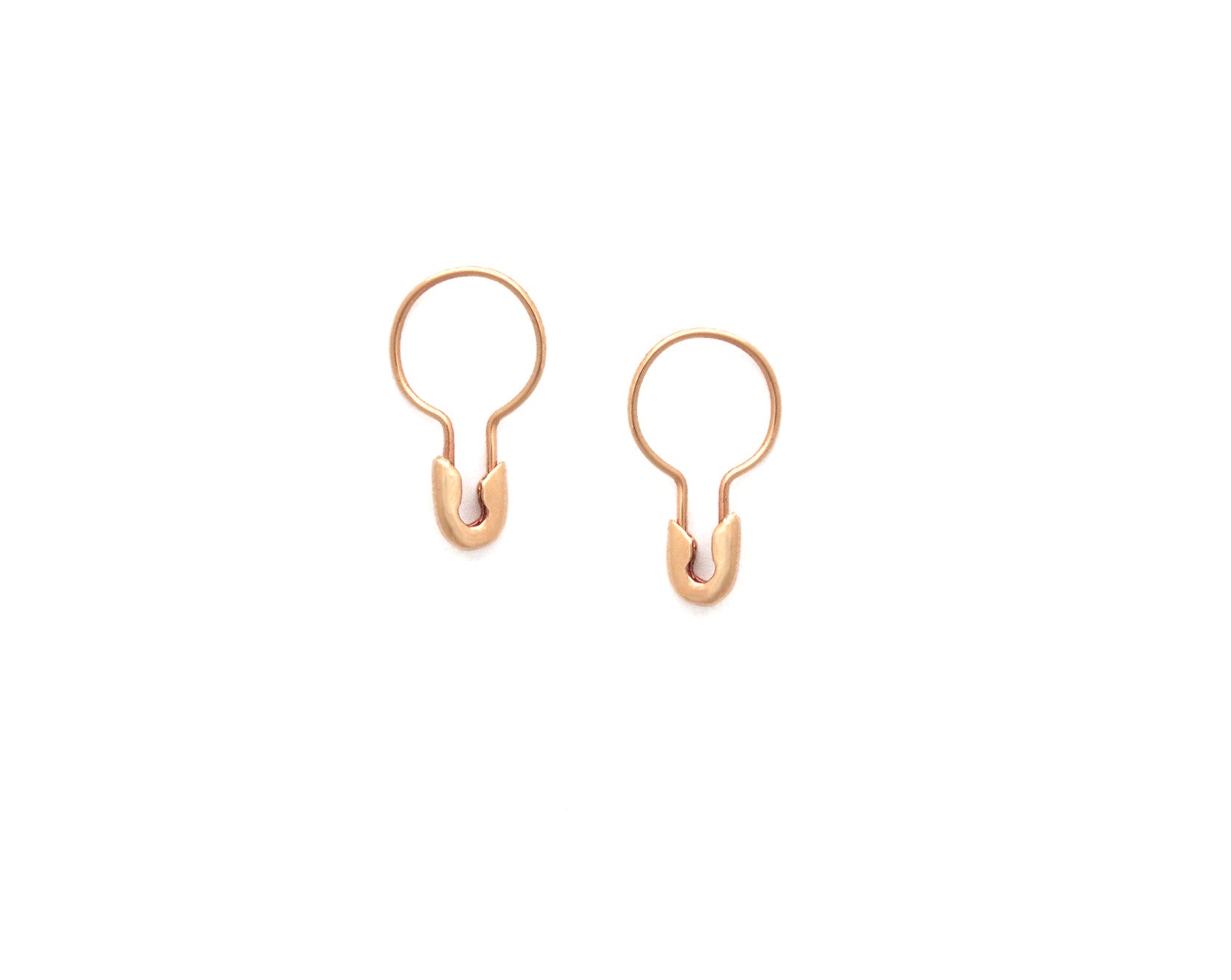 14k Gold Small Safety Pin Hoop Earring Sehti Na