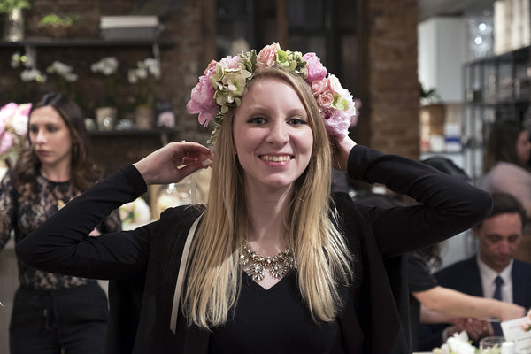 Klorane Peonies Flower Crown Workshop Elan Flowers Floral Design Event Soho 