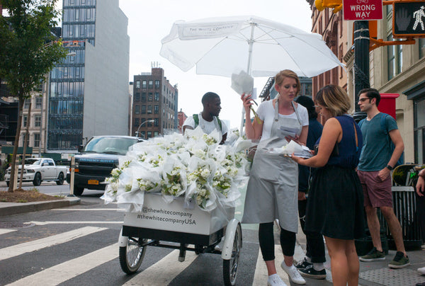 The white company elan flowers nyc grand opening 