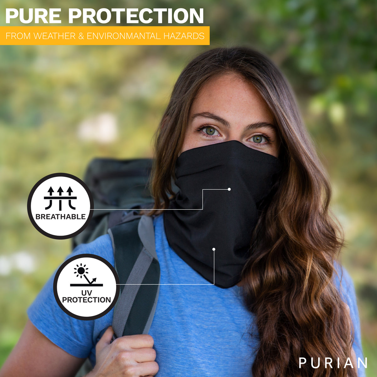HOSOME Air Purifying Face Cover Anti Dust Multi Layer Mouth Filter Seamless Neck Gaiter for Outdoors Safety Protection 