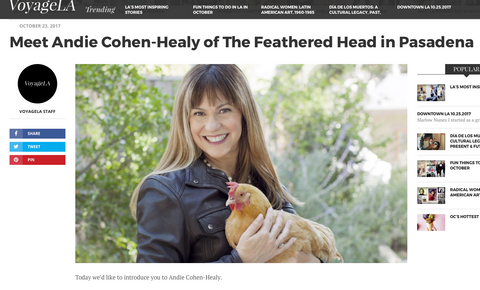 VoyageLA Andie Cohen Healy The Feathered Head Pasadena Los Angeles LA's Most Inspiring Stories