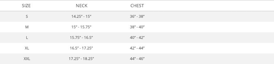 Atmosphere Clothing Size Chart