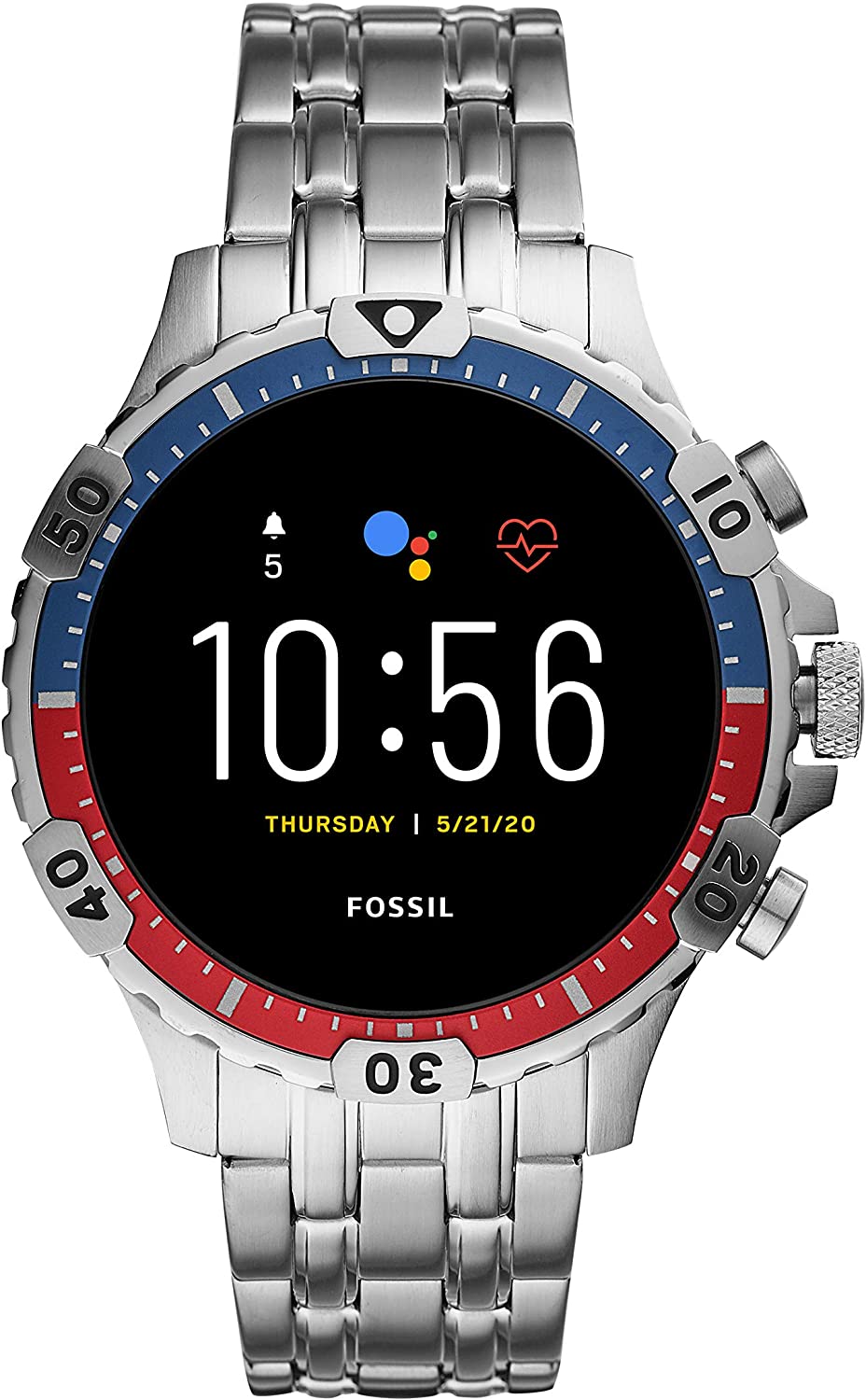 stainless steel touchscreen smartwatch