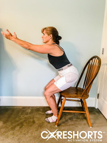 chair squat exercise side Coreshorts