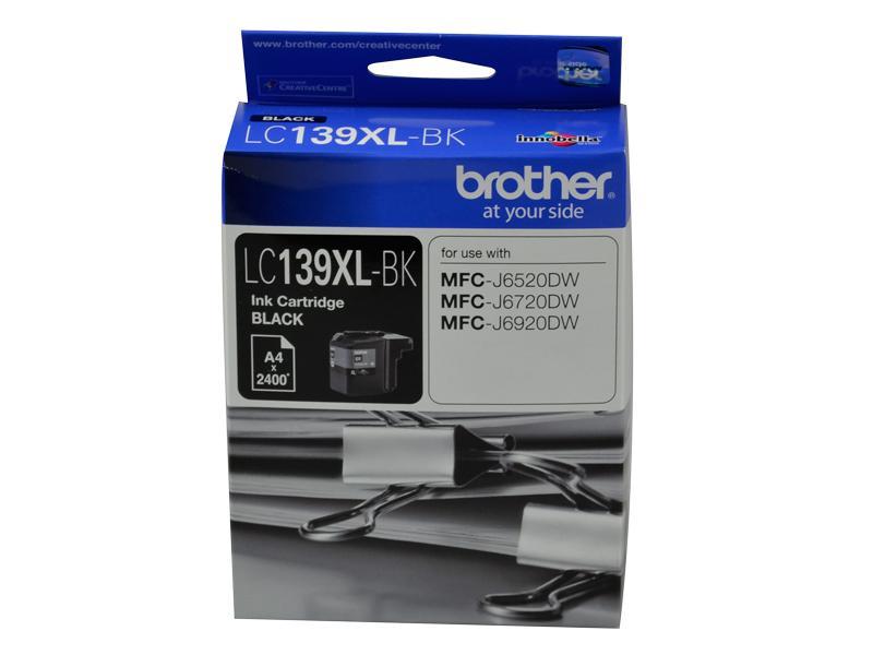 BROTHER LC-139XL BLK INK CART TO SUIT MFC-J6520DW J6720DW J6920DW UP TO 2400 PAGE YIELD
