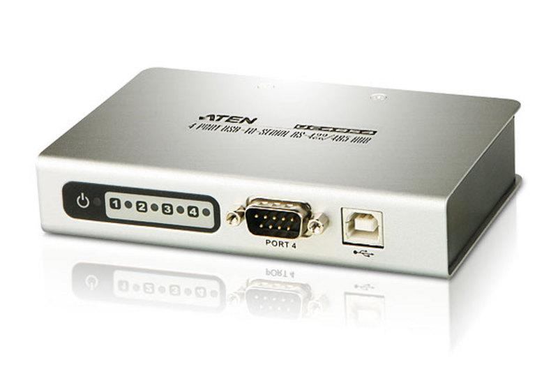 4-Port USB to Converts a USB port to a Legacy RS-422 or RS-485 COM port. Up to 115.2 Kbps data transfer rate for each serial port