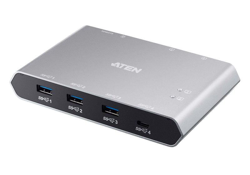 Aten USB-C Gen 2 Sharing Switch with Power Pass Through, BEZEL-X feature allows two laptops to share files with each other