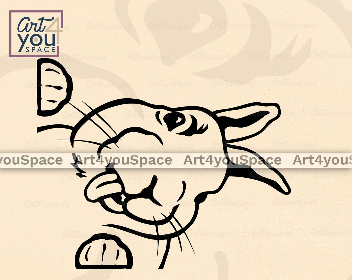 Funny Easter Bunny SVG, Peeking Rabbit Vector Download PNG DXF, Cricut