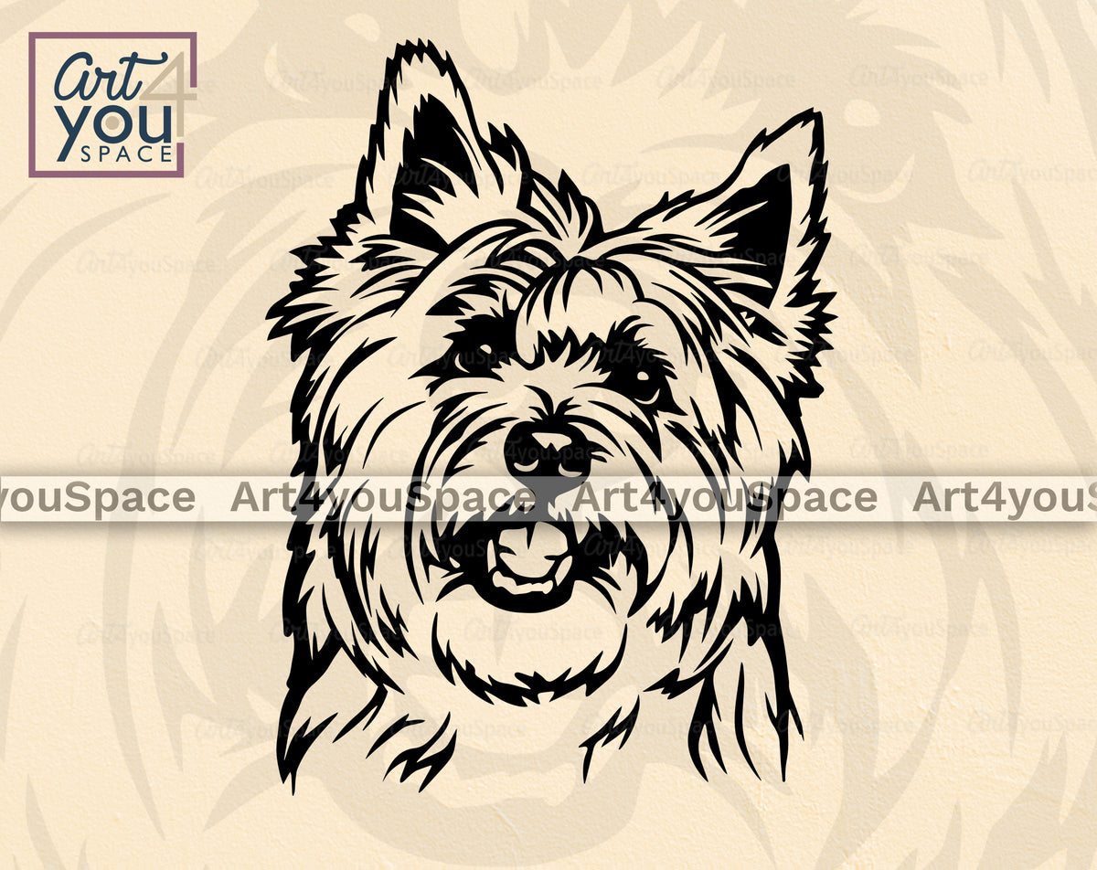 Cairn Terrier vector graphic cut file terrier clip art Cairn Terrier svg dog face cuttable digital design