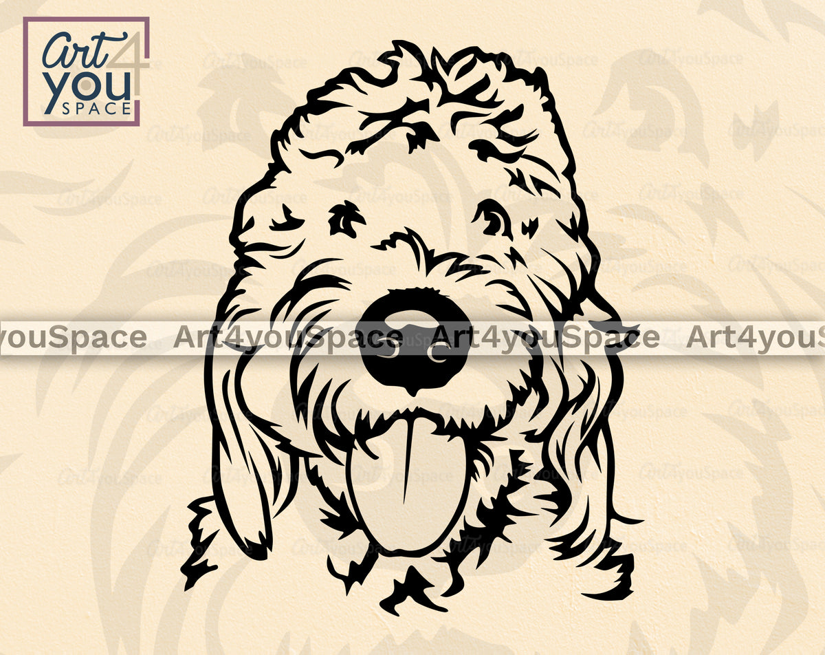 Golden Doodle Dog SVG PNG DXF, Files For Cricut, Clipart Download, Vec
