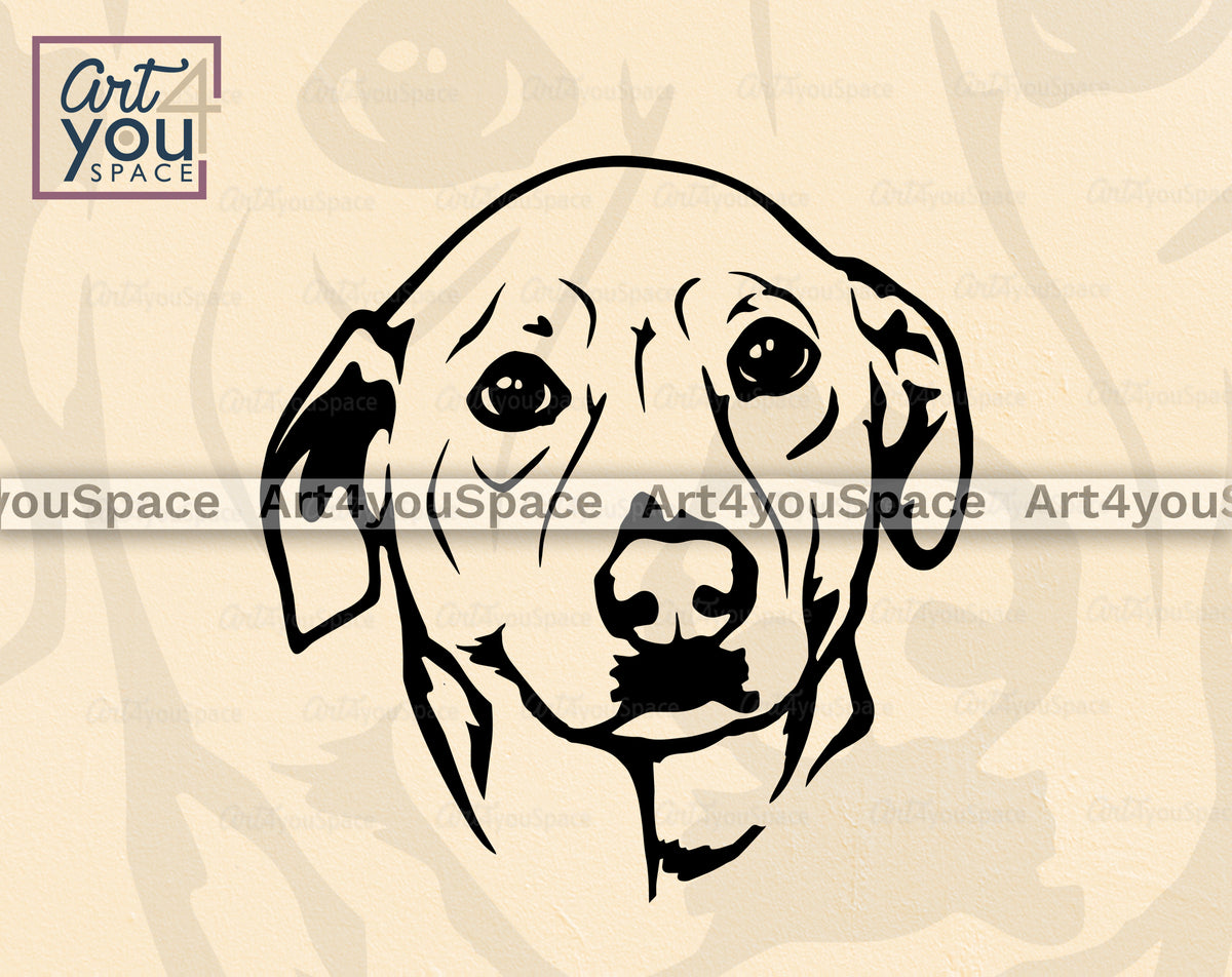 Labrador Body SVG PNG DXF Dog Face Vector Clipart Download, Cricut Pro