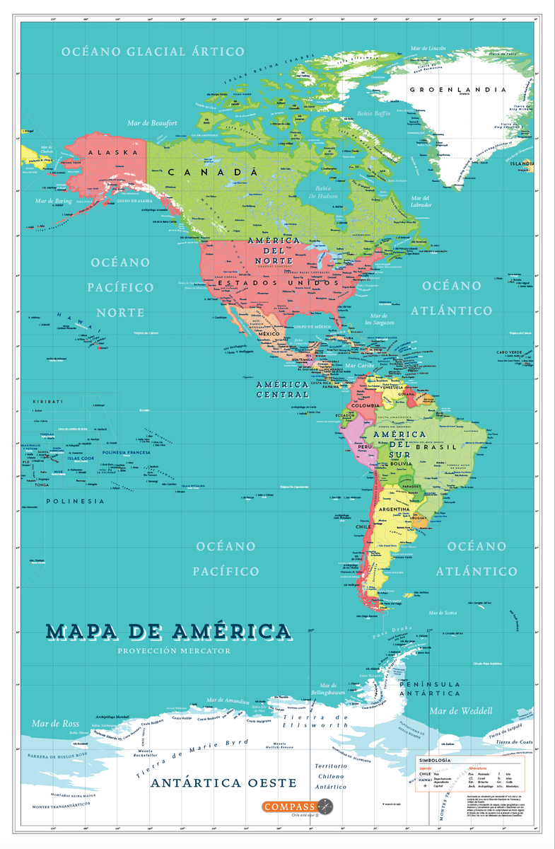 Mapa Político De América Editorial Compass 0772