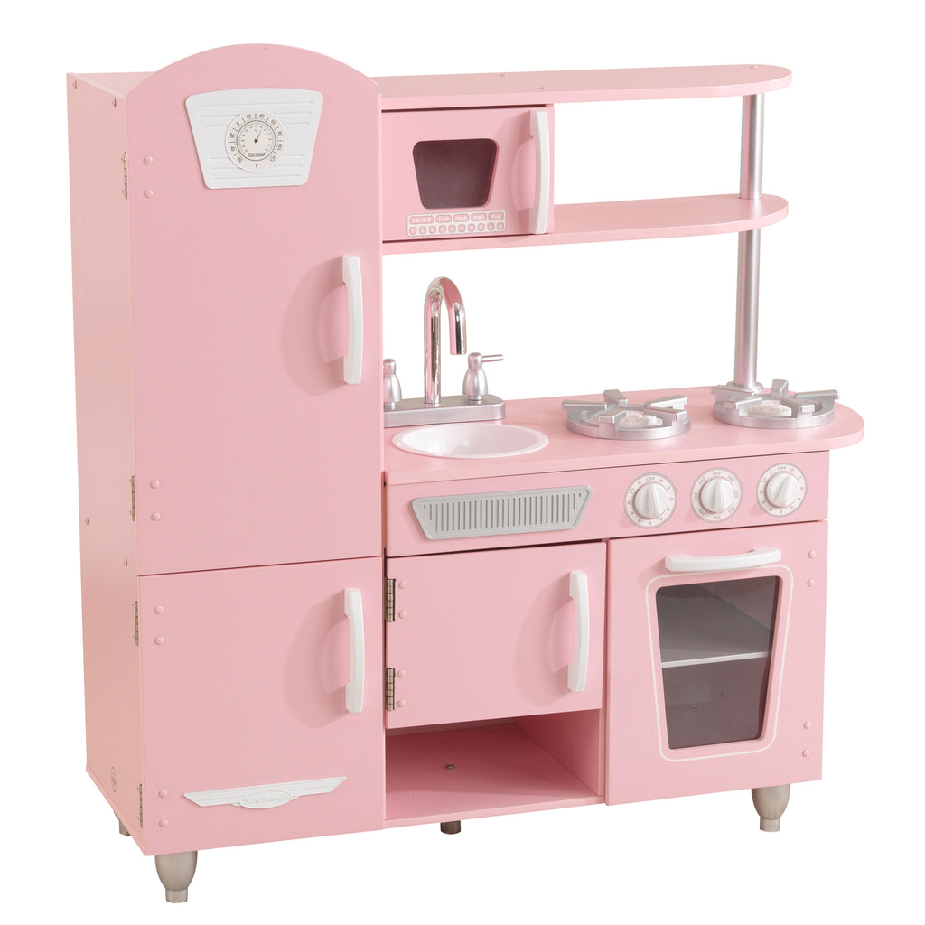 kidkraft wooden kitchen pink