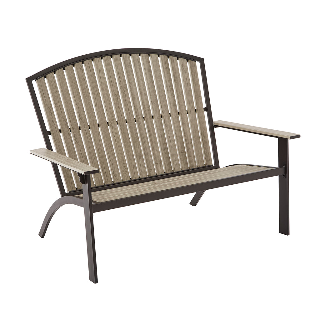 mainstays springview hills resin outdoor adirondack bench