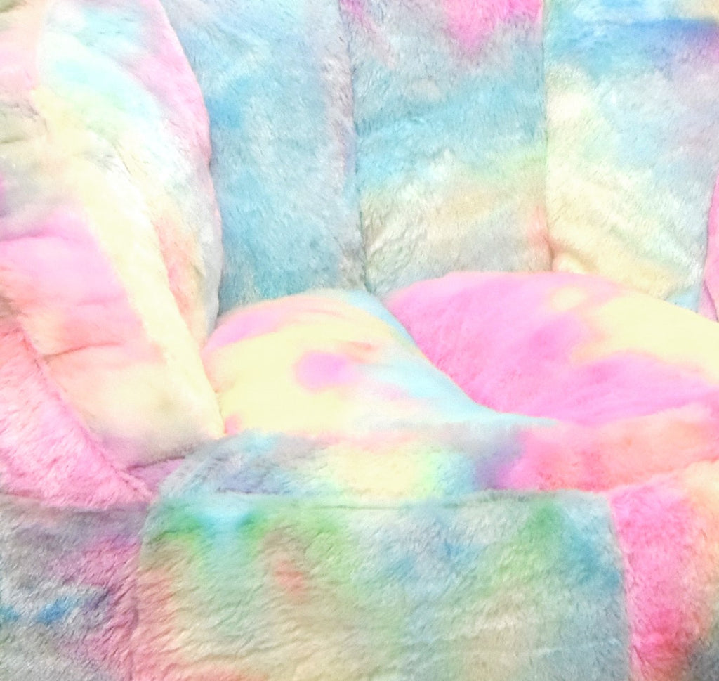 heritage club rainbow faux fur bean bag chair