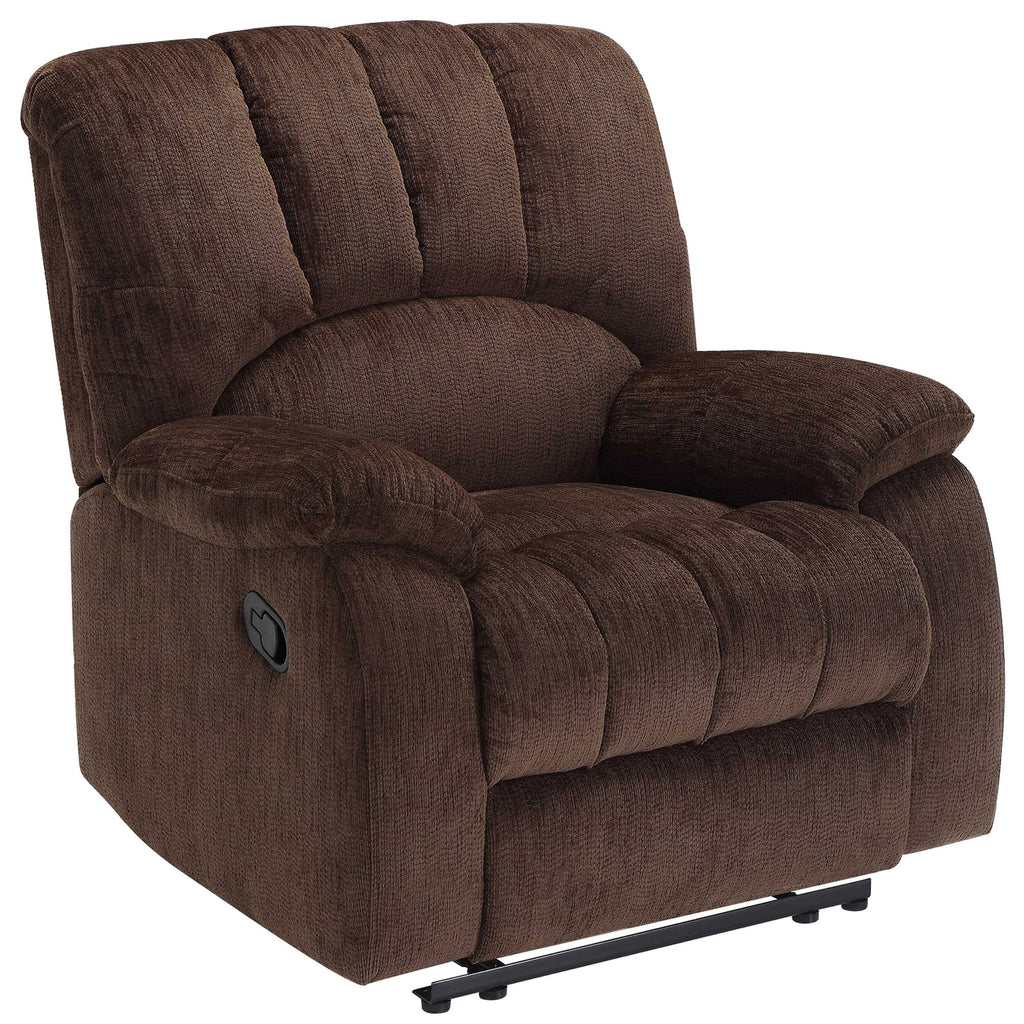 brown fabric recliner