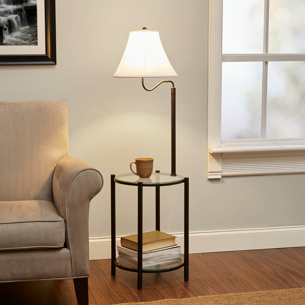 mainstays transitional glass end table floor lamp