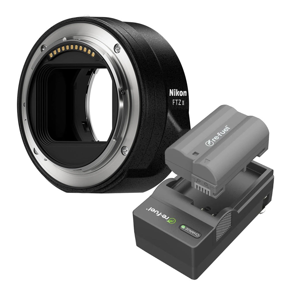 Nikon FTZ II Mount Adapter with Re-Fuel EN-EL15 Battery and Charger Bu