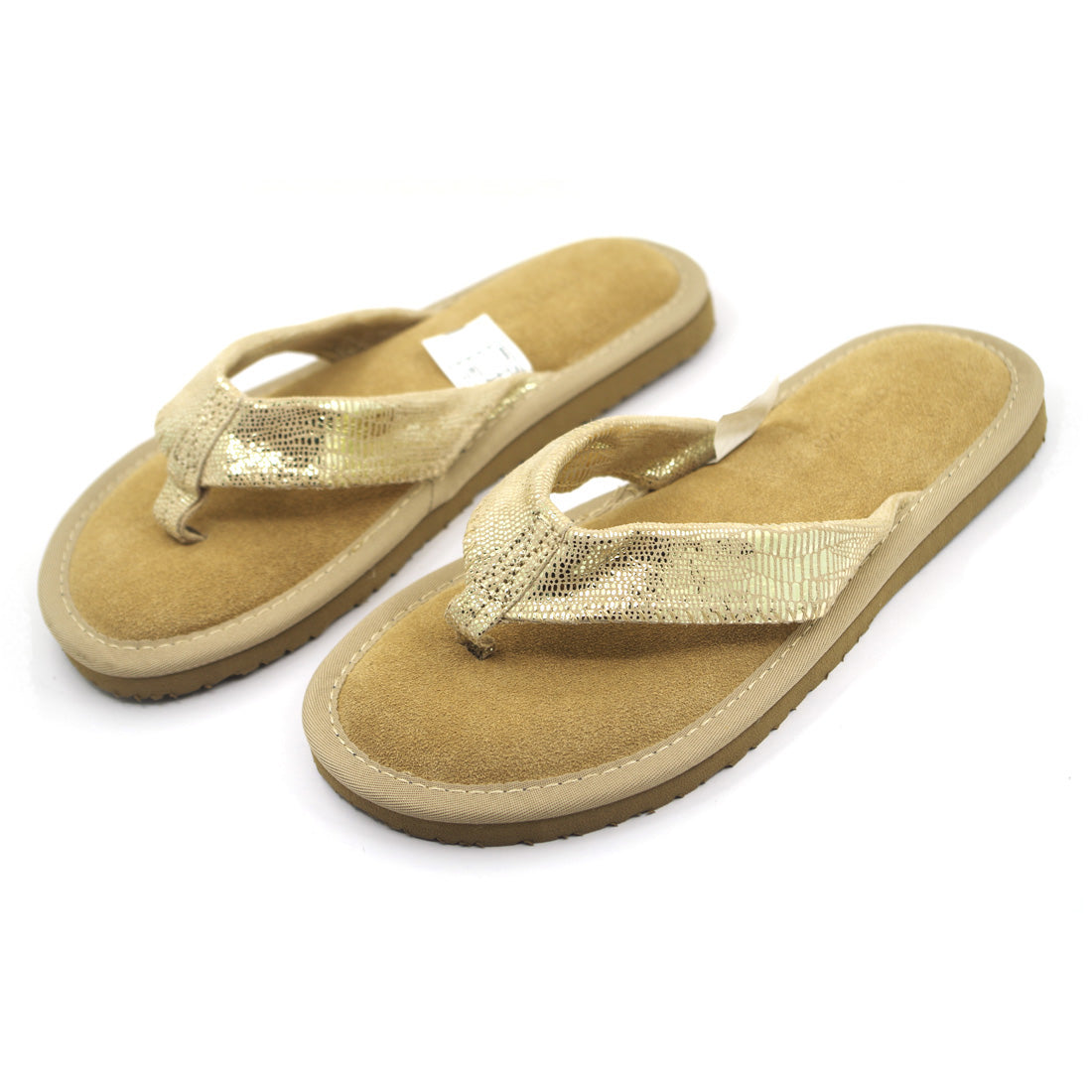 Harssidanzar Womens Indoor/Household and Outdoor Suede Leather Flip Flop Sandals GL204