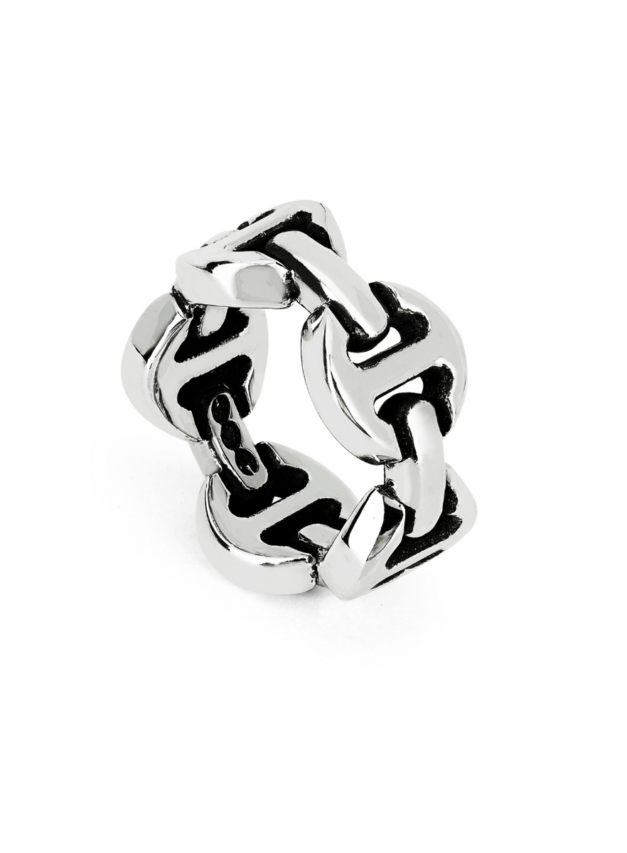 HOORSENBUHS | Dame Classic Tri-Link Ring in Sterling Silver